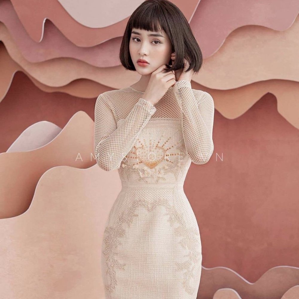 Lace Mesh Flower Embroidered Party Night Midi Bodycon Dress Size Small